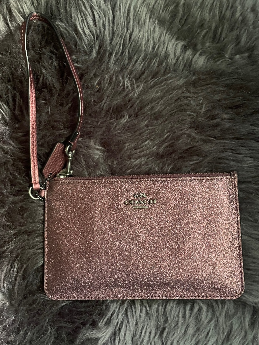 Coach sparkly dark pink wristlet